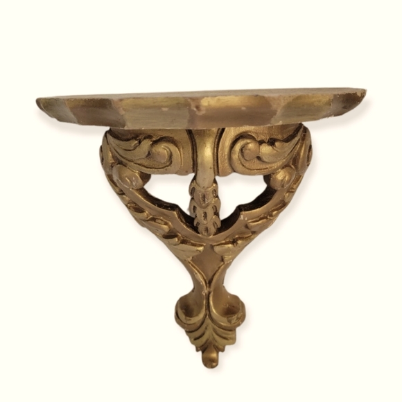 Antique Carved Wood candle Wall Sconce Shelf